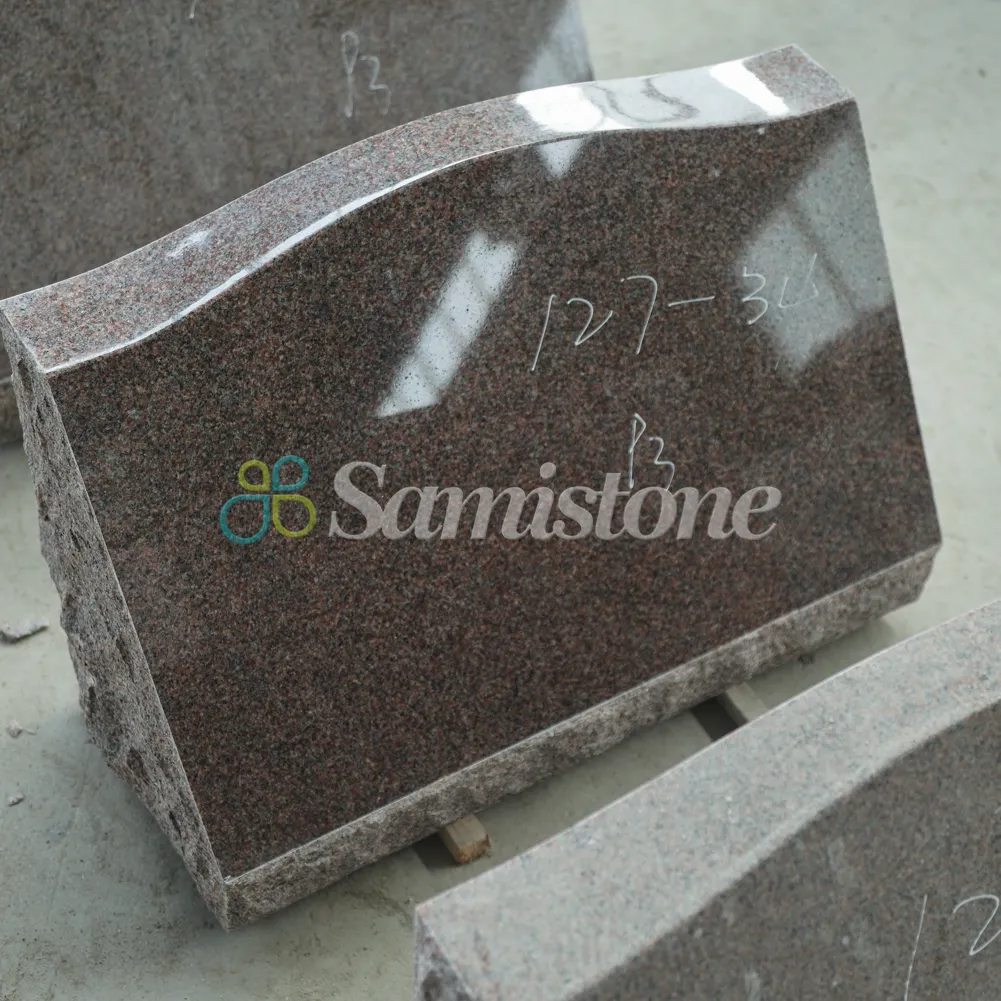 Samistone Liontin Ukiran dan Patung, Batu Nisan Granit Miring Gaya Amerika