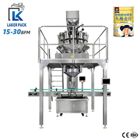 Chaîne de machines de remplissage automatique de bouteilles de flocons d'avoine et de céréales avec pesage multi-têtes pour entreprises