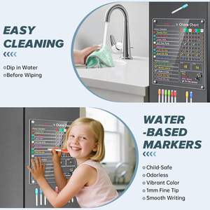 Acrylique UV Imprimé <span class=keywords><strong>Semaine</strong></span> Plan Noteboard Magnétique Effaçable Transparent Message Écriture Conseil Mémo Conseils Tableau Blanc-PET Blanc Couleur - Product Image 5