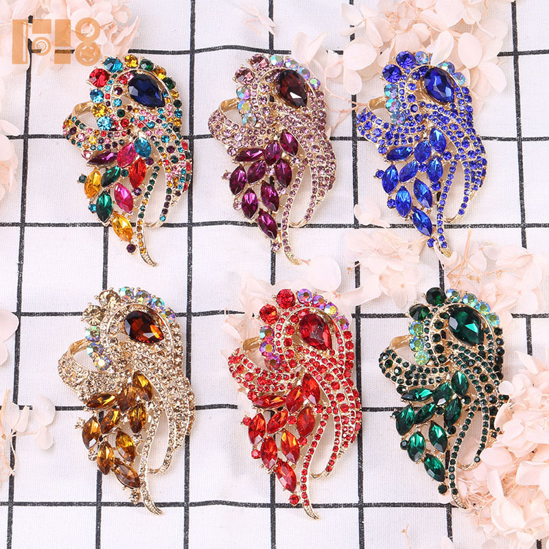 Broche en strass faite à la main, perles exagérées, broche de grande taille pour robe avec décoration de fête