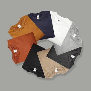 Wholesale 180g Heavy Weight 100% Cotton Oversized Men's Long Sleeve <b>Hip</b> Hop Knitted Blank Custom Logo Dyed T-shirts - Product Image 3