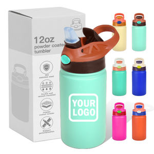 Borraccia Termica per Bambini da 350ml in Acciaio Inox a Doppia Parete con Isolamento <span class=keywords><strong>Sottovuoto</strong></span> e Cannuccia, Design Cartoon - Product Image 1