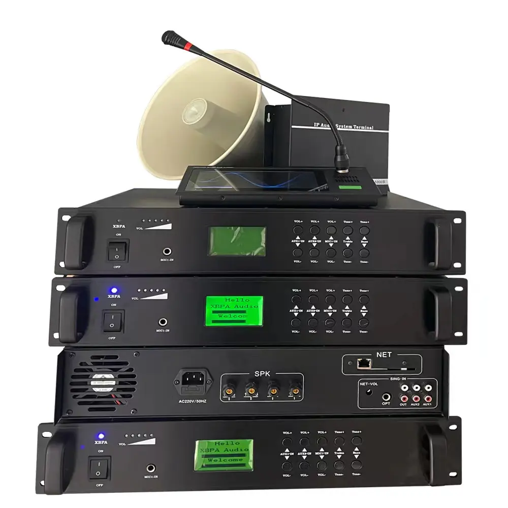 Altavoz profesional de sistema de audio y vídeo IP PA, amplificador de potencia de audio profesional, fabricante de equipo