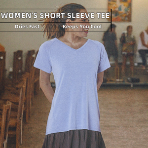 Camisetas de Verano para Mujer de Alta Calidad, Casuales, de Manga Corta, con Estampado, Cuello en V, de Algodón y Fibra de Bambú, Transpirables, Ecológicas, Jersey de 180g - Product Image 2