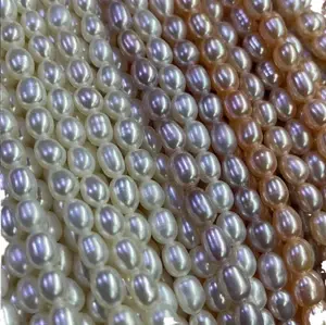 3-4mm rice pearl strand loose pearls small pearl string for making jewelry