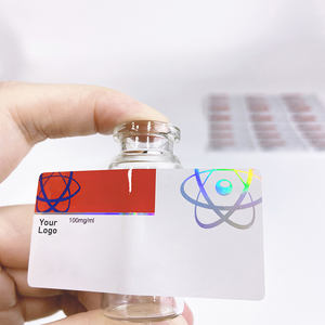 Label medis cetak untuk 10ml botol kecil gulungan stiker tekstur kustom dengan segel persegi dan perekat Film PET untuk penggunaan yang aman - Product Image 1