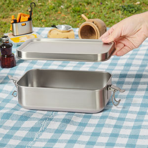 Güvenli klip kapak ile 304 paslanmaz çelik Bento öğle yemeği yemek kabı silikon mühür sızdırmaz sızdırmaz tasarım - Product Image 4