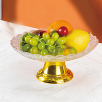 Plateau à fruits en verre de luxe léger, plateau à bonbons pour restaurant, assiette à dessert en verre, plateau à snacks durable, plateau à fruits secs