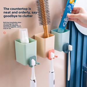 Home <b>Toothbrush</b> <b>Holder</b> with Powerful <b>Suction</b> Cup Metal Set Device Rack - Product Image 1