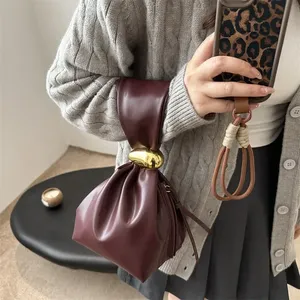 Bolso de Mano Tipo Cubo de Piel Sintética Plisada, Resistente al Agua, con Forro de Poliéster, Elegante y Pequeño, para Mujer, Ideal para Fiestas y Cenas - Product Image 2