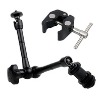 Bras articulé à friction magique en aluminium de 7 pouces / 11 pouces pour appareil photo reflex numérique, support pour moniteur LCD, accessoires pour caméra LED