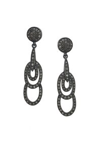 Boucles d'oreilles en diamant plaqué or noir – Boucles d'oreilles élégantes et scintillantes pour femmes et filles, bijoux de luxe pour les fêtes et le quotidien - Product Image 3