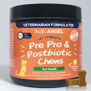 Питомцы, добавки, поставщики Chews, поддержка иммунной системы, кишечник, здоровое пищеварение, многовитаминный пробиотик для собак
