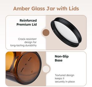 Envase de Vidrio Ámbar Oscuro de 4oz con Fondo Redondeado para Velas o Cosméticos, Frasco de Vidrio Vacío de 120ml con Tapa Metálica - Product Image 3