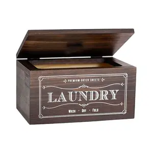 Collezione portabiancheria/distributore di lenzuola in legno rustico da appoggio per lavanderia