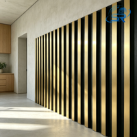 Panneau mural cannelé noir veiné doré, panneau mural décoratif 3D rainuré pour mur d'arrière-plan intérieur