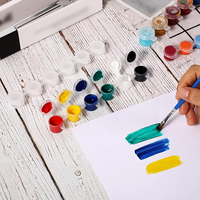 Stylo pinceaux plat et pointu, boîte d'emballage de pigments 2ml pour aquarelle à l'huile acrylique, nail art pour le visage, détails miniatures