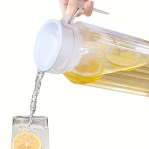 Jarra de agua de vidrio transparente para uso doméstico, de calidad alimentaria, resistente al frío, con tapa. - Product Image 2