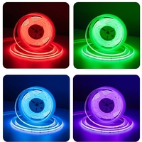 Bande lumineuse LED COB RGB haute densité, flexible, colorée, 10 mm, 576 LED/m, DC12V 24V, pour éclairage décoratif linéaire commercial