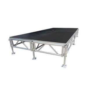 Plataforma de escenario portátil con pies de enchufe y hebillas hechas de aleación de aluminio y madera contrachapada para canales exteriores - Product Image 6