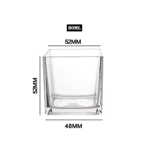 Bocal à bougie carré <span class=keywords><strong>en</strong></span> verre transparent 80ml 120ml 300ml 640ml – Décoration <span class=keywords><strong>de</strong></span> Noël écologique pour la maison - Product Image 2