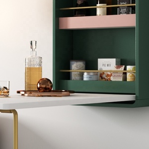 Mesa de Bar Plegable Pequeña para Apartamento, Diseño Jasiway, Blanca y Verde, Mueble Moderno para el Hogar - Product Image 5
