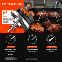 TOGRILL 2-en-1 double capteur numérique BBQ thermomètre gril couvercle température ambiante viande Bluetooth connexion plastique alimentaire