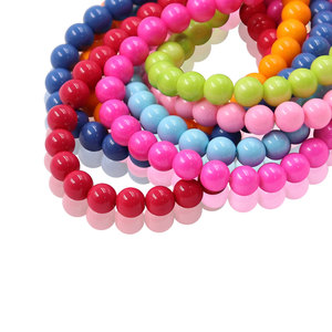 Perles de verre rondes multicolores de <span class=keywords><strong>6</strong></span> mm en stock, surface lisse, prix bas, qualité supérieure pour la fabrication de bijoux, bracelet DIY - Product Image 3