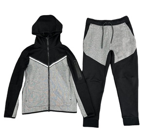 Giacca sportiva Patchwork autunno retrò americana personalizzata <span class=keywords><strong>pantaloni</strong></span> lunghi giacca ampia da uomo - Product Image 1
