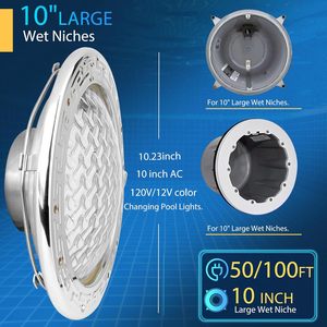 Luces LED Sumergibles para Piscina Blove Dolphin de 10 Pulgadas, IP68, Resistentes al Agua, ABS, para Piscinas, CA 120V, Cable de 100 Pies - Product Image 2