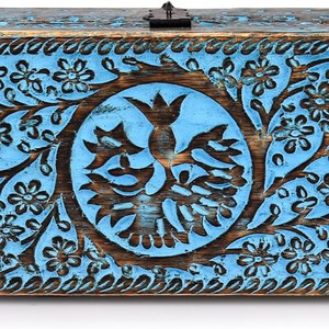 Wooden <b>Japanese</b> Style Rectangle Hollow <b>Jewelry</b> Storage <b>Box</b> - Product Image 3