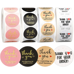 Etiquetas Adhesivas Personalizadas con Logotipo, Etiquetas Redondas Multicolores de Agradecimiento para Cajas y Bolsas de Empaque - Product Image 3