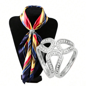 Boucle de foulard personnalisée, élégante et brillante, accessoire de mode, porte-boucle, bijoux de mode, clip pour foulard pour mariage, femme - Product Image 3
