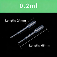 Pipettes Pasteur en plastique jetables, pipettes de transfert graduées, 0,2 ml/0,5 ml/1 ml/5 ml/10 ml