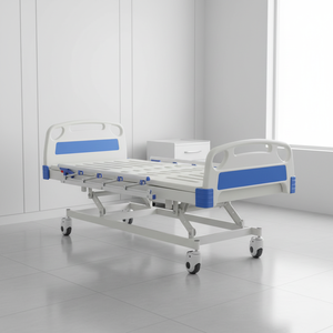 Cama Eléctrica de Cuidado y Confort con 4 Ruedas y Barandillas de Seguridad + Colchón - 3 Funciones, Uso Doméstico para Ancianos y Soporte para Pacientes - Product Image 1