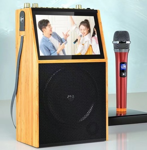 All-in-One di động ktv Máy karaoke ngoài trời Loa di động với màn hình LCD và mic cho Dance Video Player gỗ Loa - Product Image 5
