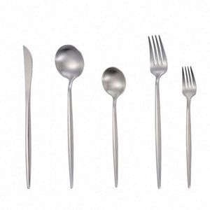 Modern Restaurant Matte Forks Spoons Knives Thick Black Cutlery 18/8 Stainless Steel Golden <b>Flatware</b> Sets for Wedding Event - Product Image 1