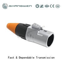 Connecteur d'alimentation étanche IP65 mâle et femelle Powercon avec verrouillage par poussoir, boîtier en zinc moulé sous pression, gaine en PVC PA6, anti-corrosion