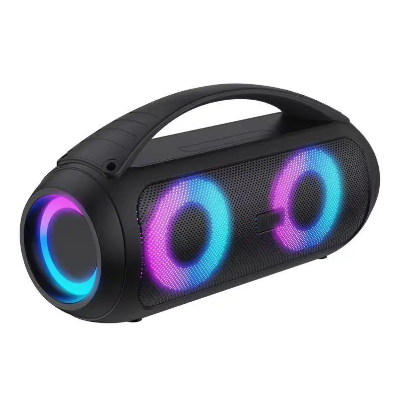 Müzik kutusu kablosuz hoparlör 5.2 Bluetooth taşınabilir hoparlör çift Rgb işık ev partisi kamp