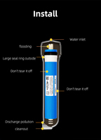 Filtres à eau en gros personnalisables à débit élevé avec membrane RO manuelle 75/100/400 GPD pour usage domestique, VR, voiture et sous évier