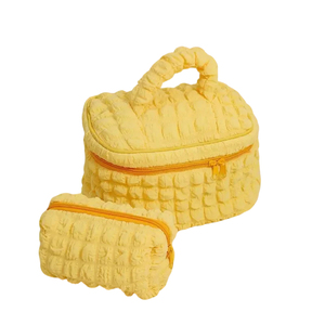 กระเป๋าใส่ดินสอสีครีมพองขนาดใหญ่, กระเป๋าผ้านุ่มสีทึบไม่ตัดกัน - Product Image 4