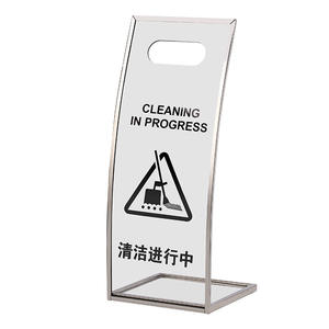 Panneau vertical d'atterrissage personnalisé de type <span class=keywords><strong>L</strong></span> avec précaution Panneau en acrylique à arc en acier inoxydable Panneau d'avertissement chaud Police Attention! Plancher humide - Product Image 4