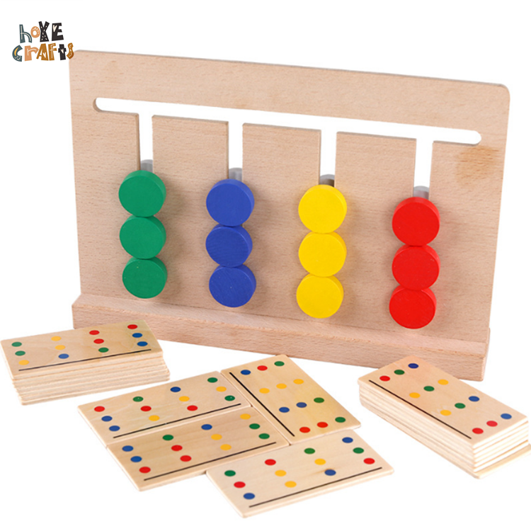 Juguete Montessori al por mayor, juego de clasificación de colores, juego de combinación para niños, juego de mesa de cuatro colores