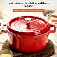 Casserole en fonte avec cuisinière à induction et poêle marmite en fonte émaillée marmite en fonte émaillée antiadhésive marmite en fonte émaillée