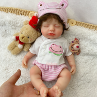Poupée Reborn miniature de 12 pouces, bouche ouverte, compatible avec une tétine, couleur et style de cheveux personnalisés, endormie, en silicone solide, jeu d'imitation pour enfants