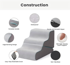 Escaleras y rampa 2 en 1 para mascotas, plegable, para perros y gatos, cama tipo sofá, <span class=keywords><strong>escalera</strong></span>, funda lavable, antideslizante, diseño portátil - Product Image 3