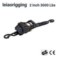 Sangle d'arrimage rétractable 1,8 tonne en polyester avec cliquet, 2 po x 15 pi, poignée robuste recouverte de caoutchouc, certifiée GS CE, pour automobile