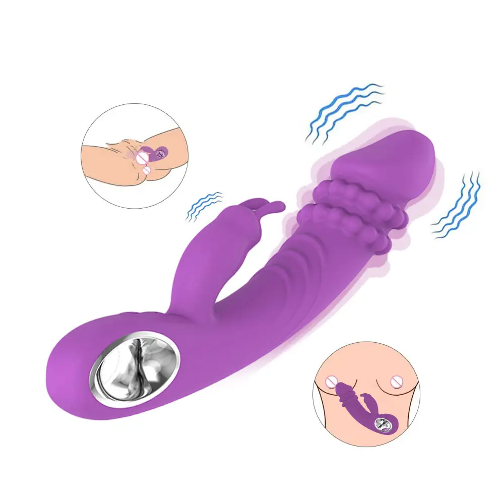 부드러운 실리콘 USB 충전기 초대형 난방 토끼 진동기 장난감 섹스 성인 섹스 제품 g 스팟 음핵 진동기 섹스 토이