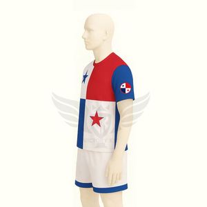 Conjunto de Camiseta y Pantalones Cortos de Fútbol para Fanáticos del Panamá, Rojo, Azul y Blanco, Uniforme de Fútbol con Nombre y Número Personalizados - Product Image 3