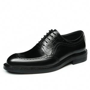 Zapatos Formales de Alta Gama para Hombre, Negros, de Cuero Genuino, Sin Cordones, Hechos a Mano, Personalizados, de Corte Bajo, Transpirables, Casuales de Negocios, para Otoño - Product Image 2